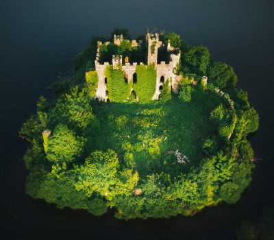 Aerial of Castle Island Lough Key