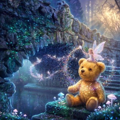 Teddy Bear at Fairy Bridge, Lough Key Boats